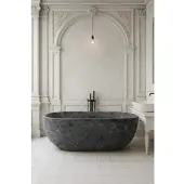 Casa Padrino Freistehende Luxus Marmor Badewanne Anthrazit 178 cm