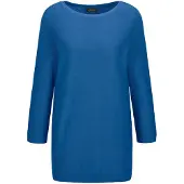 Goldner Rundhalspullover "Eleganter Baumwollpullover, Halbarm" U-Boot-Ausschnitt