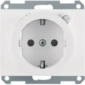 Berker Steckdose SCHUKO mit FI-Schutzschalter u. erh.BS K.1 polarweiss, glänzend