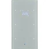 Berker 75642034 Glas-Sensor 2fach mit Temperaturregler Glas, alu TS Sensor