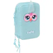 Safta Dreifaches Federmäppchen Furby Blau 12,5 x 19,5 x 5,5 cm 37 Stücke