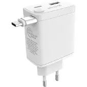 Muvit For Change Einziehbares Pd Usb-c Wandladegerät 30w