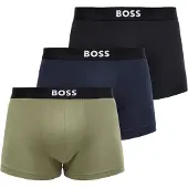 BOSS Trunk "3P Trunk ONE", Herren, Gr. L, Jersey, grün (open blau 464), Jersey, Obermaterial: 95% Baumwolle, 5% Elasthan, Unterhosen Trunk, mit unifarbenen Bund