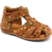 Bisgaard Sandale "carly", Mädchen, Gr. 22, chromfrei gegerbt, bunt (confetti), Veloursleder, Schuhe Sandale, Babysandale für Laufanfänger, Größenschablone zum Download