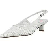 Högl Pumps aus Textil mit geflochtenem Obermaterial und mittelhohem Absatz