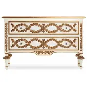 Casa Padrino Luxus Barock Kommode Elfenbein / Gold 135 cm - Barock Möbel