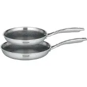 Hanseatic Pfannen-Set "", silber, Ø:28cm, Pfannen, Pfannen-Set, Dreischicht-Material, Edelstahl-Wabenstruktur, Induktion