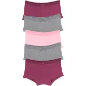 Bonprix Panty , Jungen, Gr. 104/110, 5 Stk., bunt (hellgrau meliert, rosa, bordeaux), Jersey, Obermaterial: 95% Baumwolle, 5% Elasthan, mehrfarbig, unifarben, figurbetont, Unterhosen Panty