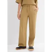 Bonprix Jerseyhose , Damen, Gr. 44/46 (L), N-Gr, khakibraun, Jersey, Obermaterial: 100% Baumwolle, loose fit, Hosen Jerseyhose, aus Baumwolle, lockere Passform, weites Bein, Casual Stil