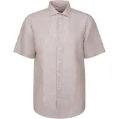 Seidensticker Leinenhemd "Schwarze Rose", Herren, Gr. S (38), normale Ärmellängen, beige, 100% Leinen, unifarben, regular fit, Hemden Leinenhemd, Regular 1/2 Kentkragen Uni