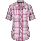 Goldner Kurzgröße: Blusenshirt mit Karomuster in rosé / kariert | Gr.: 25