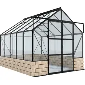 Vitavia Gewächshaus Cassandra 8300, ESG 3mm, schwarz, Sockel sand