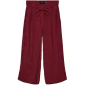 Vero Moda Culotte "VMTANYA HW 7/8 WIDE PANTS", Damen, Gr. M (38), Länge 32, rot (syrah), Web, Obermaterial: 93% Viskose, 7% Polyester, unifarben, relaxed fit knöchellang, Hosen Culotte, Sommerhose