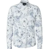 JOOP! Langarmhemd JOOP "Pai", Herren, Gr. 38, N-Gr, blau (dunkelblau), Web, Obermaterial: 55% Leinen, 45% Baumwolle, unifarben, slim fit, Manschette, Hemden Langarmhemd