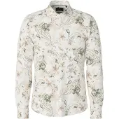 JOOP! Langarmhemd JOOP "Pai", Herren, Gr. 43, N-Gr, bunt (lt, pastel pink), Web, Obermaterial: 55% Leinen, 45% Baumwolle, slim fit, Manschette, Hemden Langarmhemd