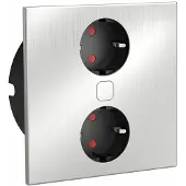 Stemi HPF elektrische Steckdose mit Schutzkontaktstecker, Schuko Anschluss in Edelstahl