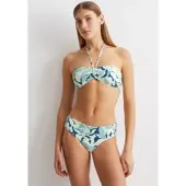 Marc O'Polo Bikini-Hose "Multi Floral", Damen, Gr. XS, N-Gr, blau (floral print), Elasthan, Polyamid, geblümt, Badehosen Bikini-Hose, mit hohem Beinausschnitt