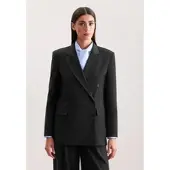 Seidensticker Jackenblazer , Damen, Gr. 42, schwarz, 52% Wolle, 44% Polyester, 4% Elasthan, unifarben, Blazer Jackenblazer