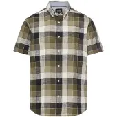 Camel active Karohemd , Herren, Gr. XXL, N-Gr, grün (deep olive), Web, Obermaterial: 100% Baumwolle, kariert, normal hüftbedeckend, Rundhals, Hemden Karohemd, Kurzarm, mit Button-Down-Kragen