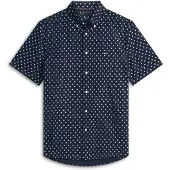 Tommy Hilfiger Kurzarmhemd "FLEX POPLIN PRINT Regular Fit", Damen, Gr. L, N-Gr, desert sky, allover, Web, Obermaterial: 100% Baumwolle, regular fit normal, Hemden Kurzarmhemd