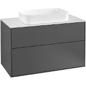 Villeroy & Boch Finion Waschtischunterschrank, 2 Auszüge, 1000x603x501mm, Glass Black Matt, F23200PD, Farbe: Black Matt Lacquer