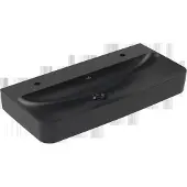 Villeroy & Boch Finion Waschtisch, ohne Überlauf, 2 Hahnlöcher, Unterseite geschliffen, 1000x470mm, 41681LR7, Farbe: Pure Black CeramicPlus