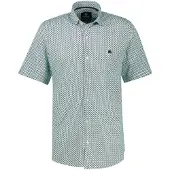 Lerros Kurzarmhemd , Herren, Gr. XXL, N-Gr, mint water, Web, Obermaterial: 100% Baumwolle, gemustert, normal hüftbedeckend, Rundhals, Hemden Kurzarmhemd, mit Minimalprint