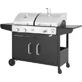 HABITAT ET JARDIN Gaz- und Holzkohle-Grill 2-in-1 "Western" - Schwarz