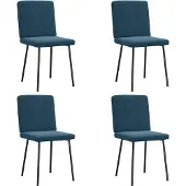 vidaXL Esszimmerstühle 4 Stk. Blau Samt