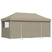 vidaXL Partyzelt Pop-up 580 x 292 x 315 cm Taupe Oxford-Stoff