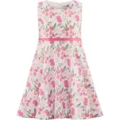Happy girls Sommerkleid , Mädchen, Gr. 116, N-Gr, ecru, Web, Obermaterial: 70% Viskose, 30% Polyester. Futter: 100% Baumwolle, bedruckt, geblümt, Basic knieumspielend, Rundhals, Kleider Sommerkleid