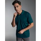 Trigema Poloshirt "Klassisches Poloshirt COOLMAX", Herren, Gr. M, grün (saphir), Trikot, 100% Polyester (recycelt), lang, ohne Ausschnitt, Shirts Poloshirt