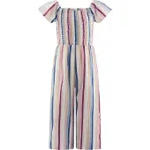 Happy girls Sommerkleid "Jumpsuit", Mädchen, Gr. 104, EURO-Größen, Stoff, bunt (beige), Stoff, 100% Baumwolle, normal, Kleider Sommerkleid