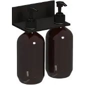 Laufen ASSIST Ablage, Ausschnitt Lotionsspender 2-fach, 2 Kunststoffflaschen, 166x101x196mm, H383AS04500001, Farbe: Schwarz matt