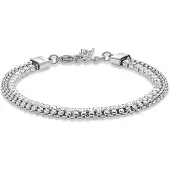 Police Armband "Sequence", silber (edelstahlfarben, kristallweiß, kristallweiß), Armbänder, 22cm, Edelstahl, Armband, mit Kristallstein (synth.)