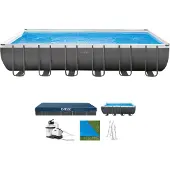 Intex Frame Pool 732 x 366 x 132 cm Komplettset | Rechteckpool mit Zubehör
