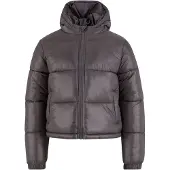 Urban Classics Kinderwinterjacke Boys Shiny Puffer Jacket mit Kapuze, mit Magnetverschluss - Größe 134/140