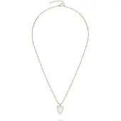Liebeskind berlin Kette mit Anhänger "Schmuck Geschenk Edelstahl Halskette Glass Heart", roségoldfarben, transparent, Halsketten, Edelstahl, L: 45 B: 1,3mm, Kette mit Anhänger, mit Glasstein, B:1,3mm