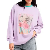 Roxy Longpullover "Eastside Midweight", Damen, Gr. L, lila (crocus petal), Obermaterial: 60% Baumwolle, 40% Polyester., Pullover Longpullover