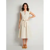 Woolrich für Damen. CFWWDR2028FRUT3944 Popeline-Kleid weiß (XS), Beige, Lässig, Baumwolle, Ärmellos / Hosenträger