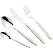 Maestro Elegantes Besteckset mit Gold-Finish, 24-teilig (Gold) MR-1512G-24