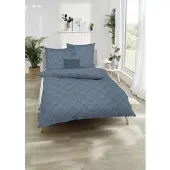 Kaeppel Wendebettwäsche "La Ville", blau (aqua), B/L: 135cm x 200cm, 1 Stk., 1 Stk., Feinbiber, B/L: 80cm x 80cm, 2 Stk., Feinbiber, Obermaterial: 100% Baumwolle, Bettwäsche, Wendebettwäsche
