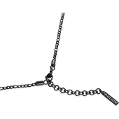 Police Kette mit Anhänger "Batarang Batman", schwarz, Halsketten, Herren, Edelstahl, L: 55 B: 3mm, Kette mit Anhänger, B:3mm