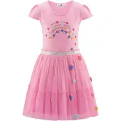 Happy girls Sommerkleid "Mädchenkleid", Mädchen, Gr. 98, EURO-Größen, bubble gum, Stoff, 100% Polyester, normal, Kleider Sommerkleid