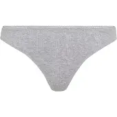 LASCANA String , Damen, Gr. 32/34, grau, Obermaterial: 100% Baumwolle, meliert, körpernah, Unterhosen String, in schöner Pointelle-Qualtiät