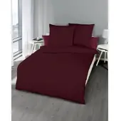 Kaeppel Bettwäsche "Uni", rot (burgund), B/L: 135cm x 200cm, 1 Stk., 1 Stk., Feinbiber, B/L: 80cm x 80cm, 2 Stk., Feinbiber, Obermaterial: 100% Baumwolle, Bettwäsche, Bettwäsche, Unifarben