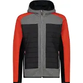 CMP Herren Fleecejacke Man Hybrid Fix Hood Jacket 33M2147-C594 54 - Flame Melange - 54