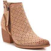 Refresh für Damen. 17251902-BEIGE Lederstiefelette 172519 beige (37), 5 bis 8 cm, Reißverschluss, Lässig