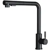 AM.PM Küchenarmatur Schwarz Matt, Wasserhahn Küche Drehbar, Spültischarmatur L-förmiger Auslauf, Mischbatterie Küche Edelstahl