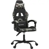 Syfax Gaming-Stuhl Drehbar Schwarz und Tarnfarben Kunstleder